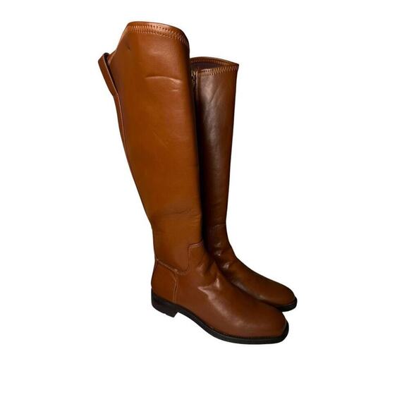 Franco Sarto NEW Women's Cognac Marsala Knee High Riding Boots Size 7 M - Picture 1 of 10